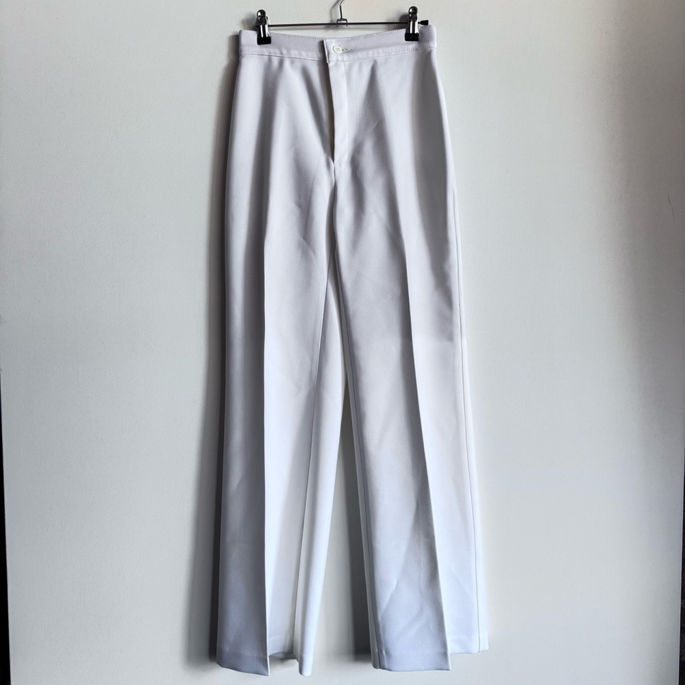 White Wide Leg Pants with Tailored Waistband